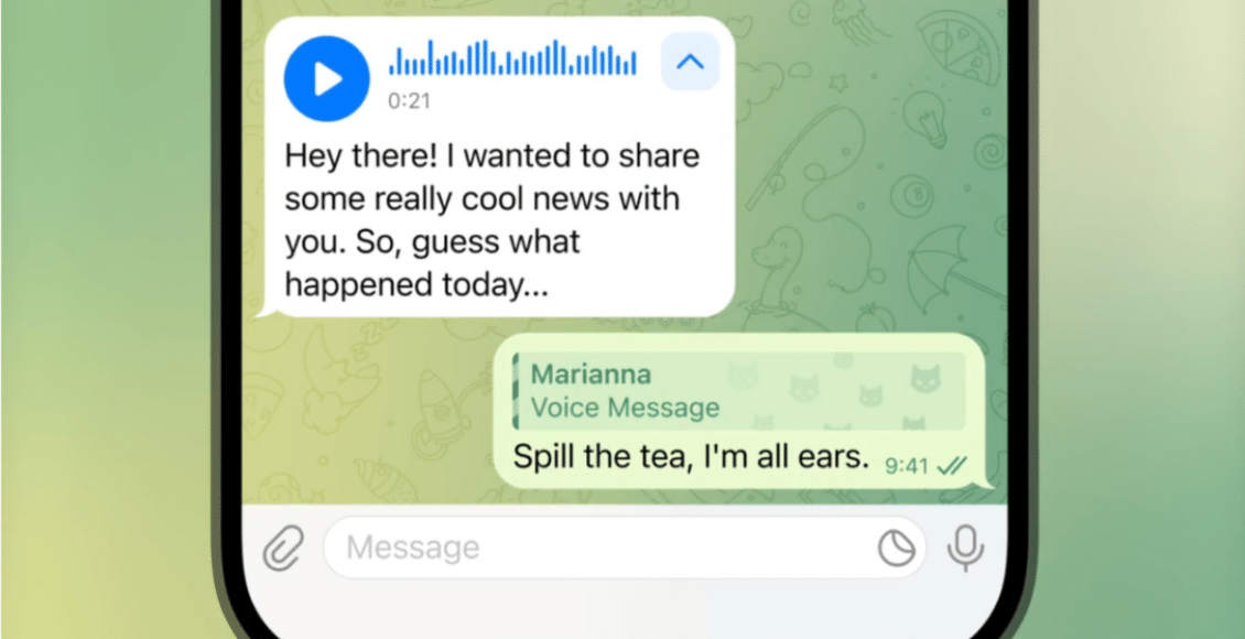 تيليجرام تتيح النسخ الصوتي لجميع المستخدمين