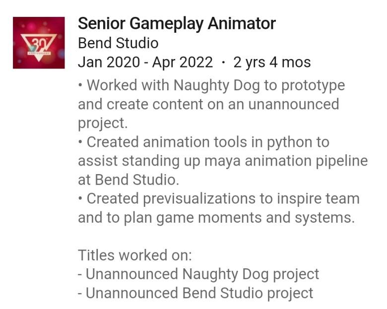 مشروع مشترك بين Bend Studio و Naughty Dog