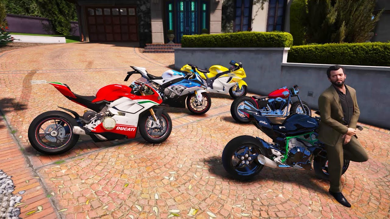 ✓ GTA 5 STEALING EXPENSIVE SPORTS BIKES WITH MICHAEL GTA 5 (REAL LIFE BIKES#1) - YouTube