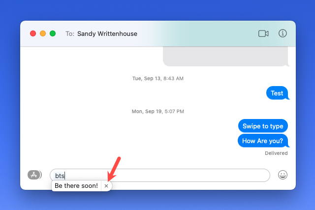 X لإغلاق خيار استبدال النص.