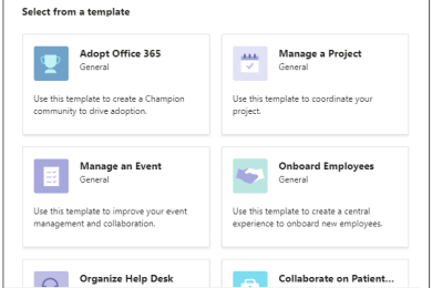 القوالب في Microsoft Teams.