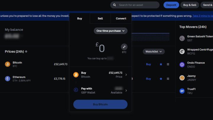 شراء البيتكوين على Coinbase.