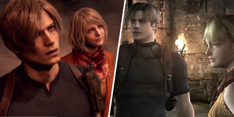 Leon and Ashley in Resident Evil 4 and the 4 remake