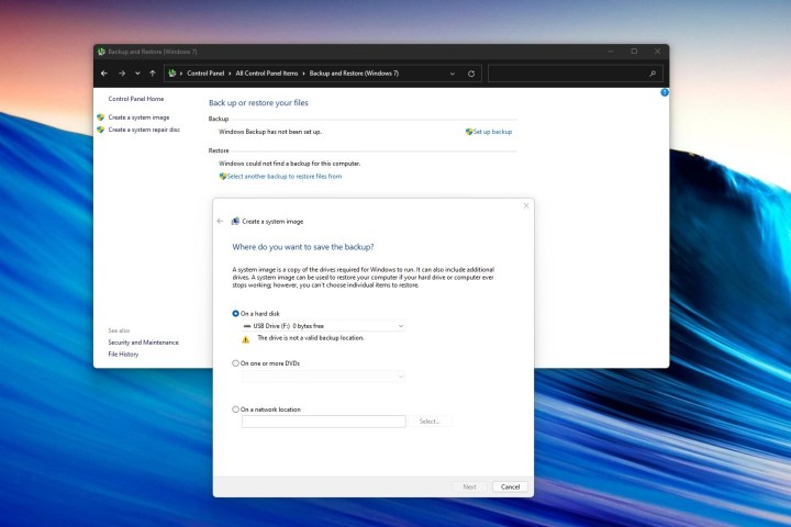 شاشة صورة النظام في نظام التشغيل Windows 11.