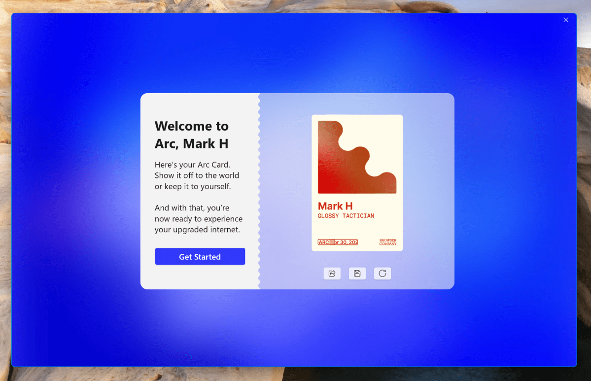 متصفح Arc لبطاقة Windows Arc