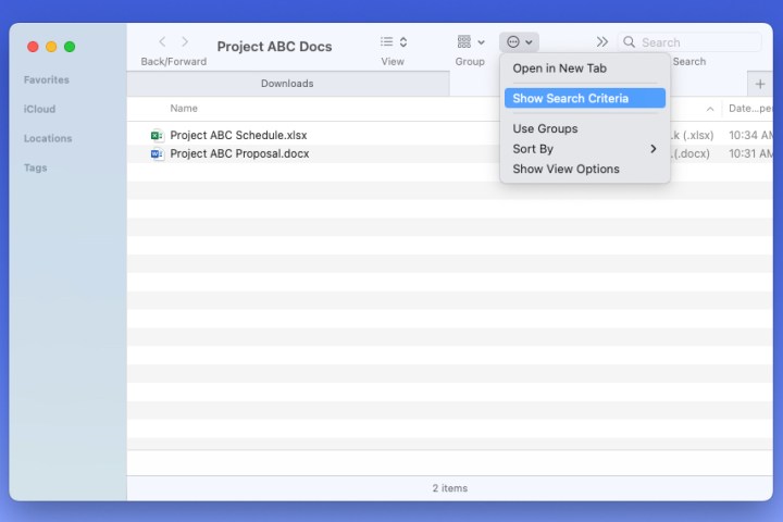 اعرض معايير البحث في القائمة المنسدلة