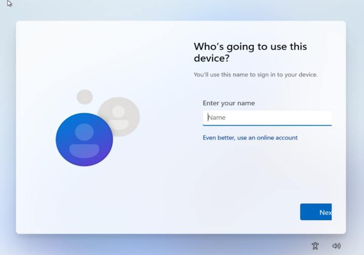 لقطة شاشة لصفحة إعداد الحساب المحلي على نظام التشغيل Windows 11
