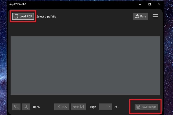 أي لقطة شاشة لتطبيق PDF إلى JPG على نظام التشغيل Windows 10.