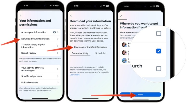 لقطة شاشة توضح كيفية العثور على المعلومات غير المتابعين في تطبيق Instagram.