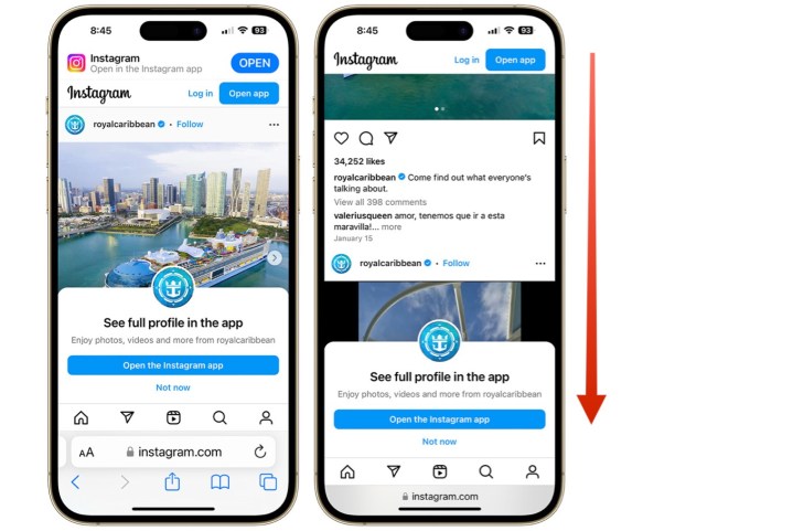لقطة شاشة تظهر التعليقات على حساب Instagram عبر تطبيق Instagram لأجهزة iPhone.