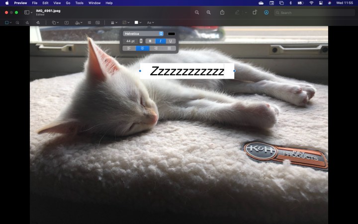 معاينة MacOS إضافة نص