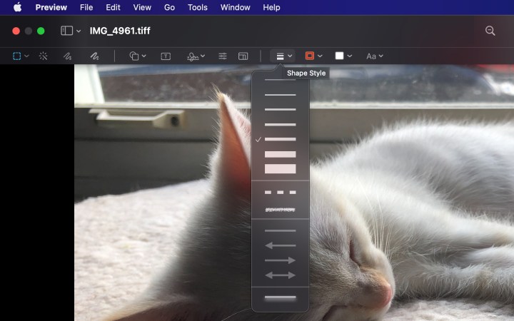 نمط شكل معاينة MacOS