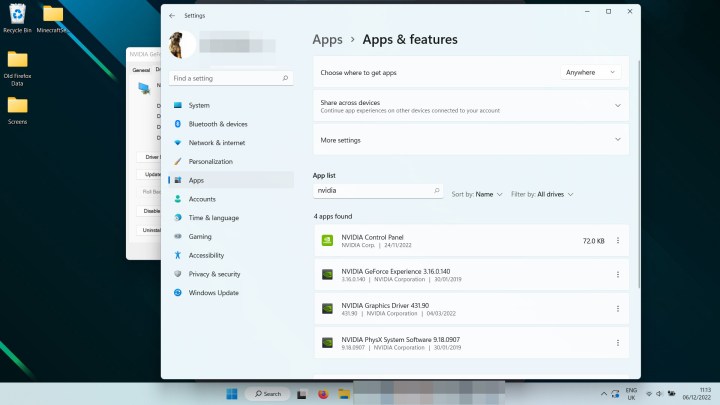 ابحث عن برامج تشغيل Nvidia لإلغاء تثبيتها.