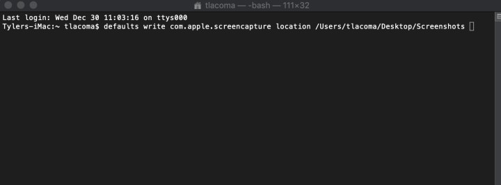 المحطة الطرفية في أنظمة MacOs.