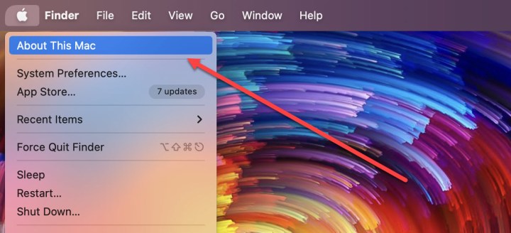 تحديد حول هذا Mac في نظام التشغيل Mac OS.