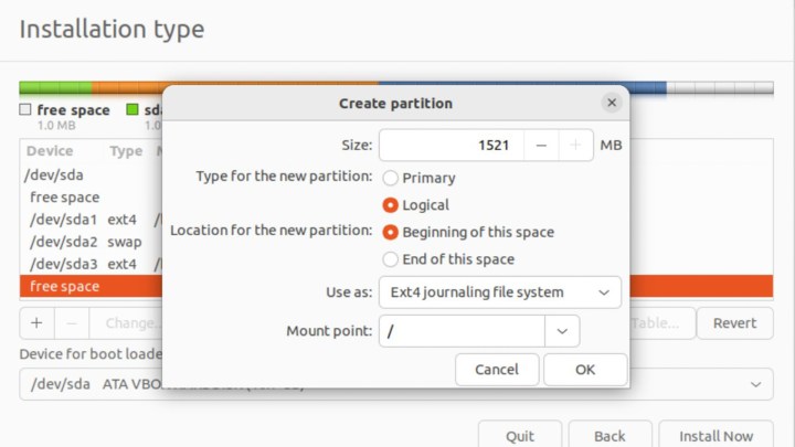 ينبثق قسم Ubuntu مع مجموعة / الدليل