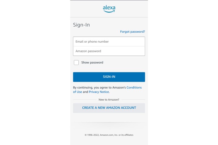 قم بتسجيل الدخول إلى Alexa على iPhone.