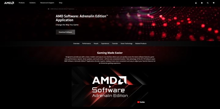 موقع AMD الأدرينالين.