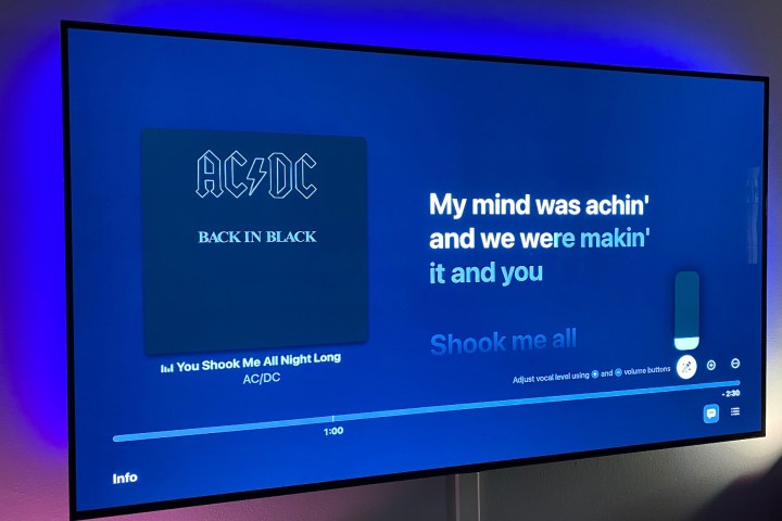 ما هو تطبيق Apple Music Sing وكيفية استخدامه، شريط تمرير مستوى الصوت على التلفزيون بدقة 4K