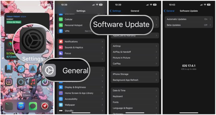 افتح الإعدادات، وحدد عام، وحدد تحديث البرنامج، وتأكد من تحديث نظام iOS لديك. إذا لم يكن كذلك، قم بتثبيت آخر تحديث.