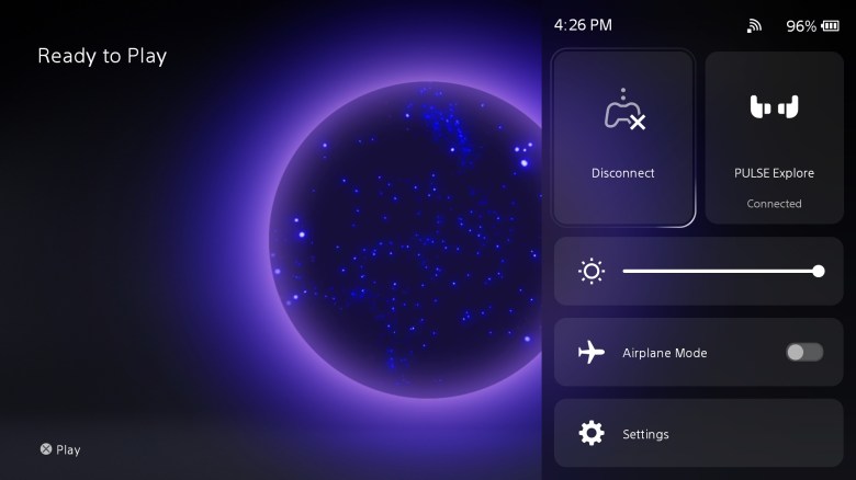 PS Portal UI screenshot showing remaining battery level in percentage