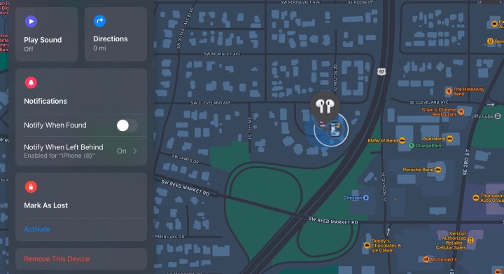 الإشعارات في تطبيق Find My.