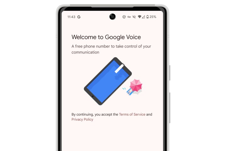 شاشة ترحيب Google Voice على Pixel 6.