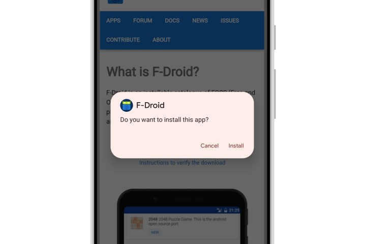يعرض متصفح Chrome لنظام التشغيل Android 14 مطالبة بتثبيت تطبيق التنزيل.