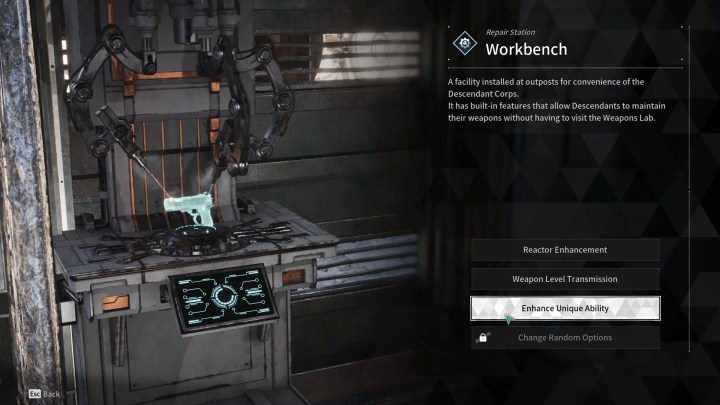 قائمة طاولة العمل في The First Descendant