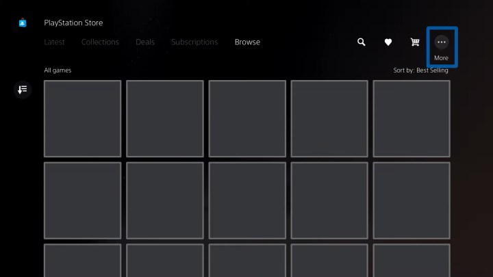 صفحة متجر بلاي ستيشن 5.