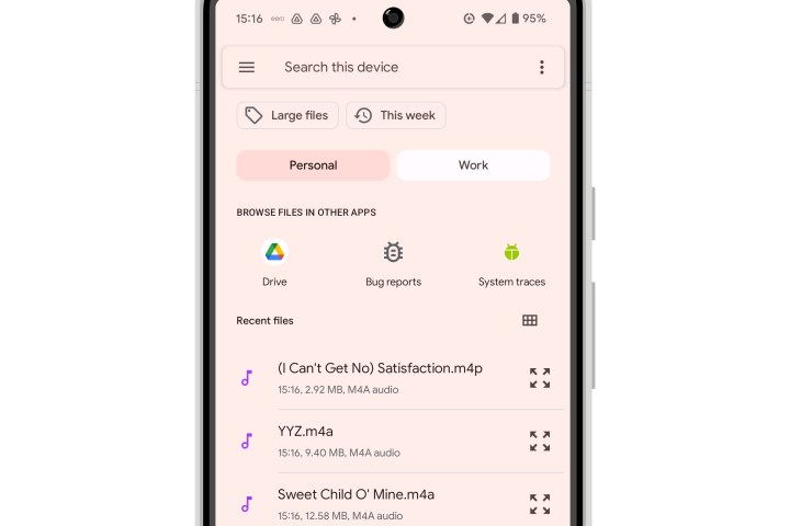 البحث عن نغمة رنين مخصصة على Android 14.