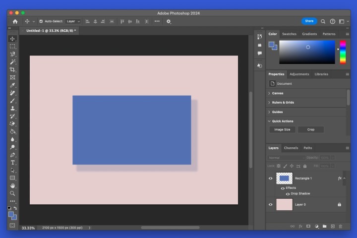 مستطيل مع ظل منسدل في الفوتوشوب.