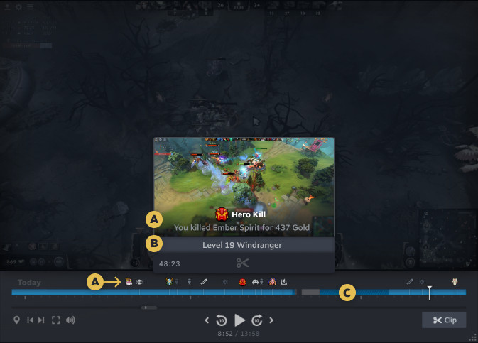 مقطع فيديو للعبة Dota 2 على Steam.