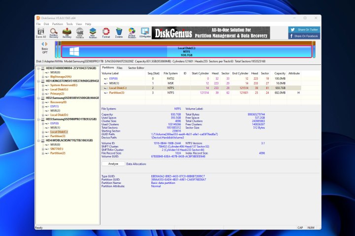 Disk Genius مجاني.