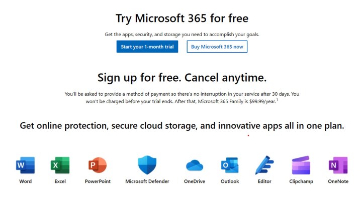 نسخة تجريبية مجانية من Microsoft 365.