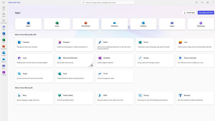 تطبيقات الويب المجانية لـ Microsoft 365.