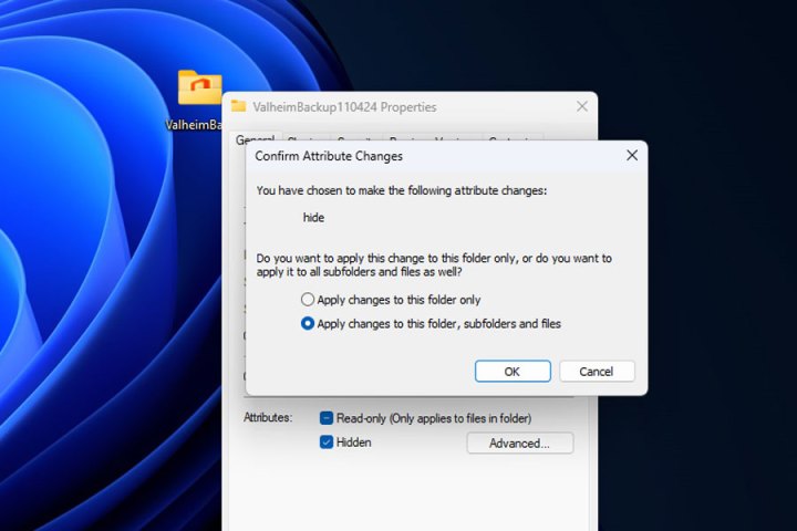إخفاء مجلد في الويندوز.