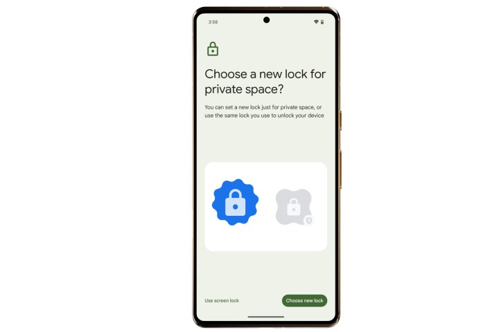 عملية إعداد المساحة الخاصة على Android 15