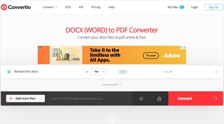 تحويل على صفحة Contertio Doc إلى PDF.