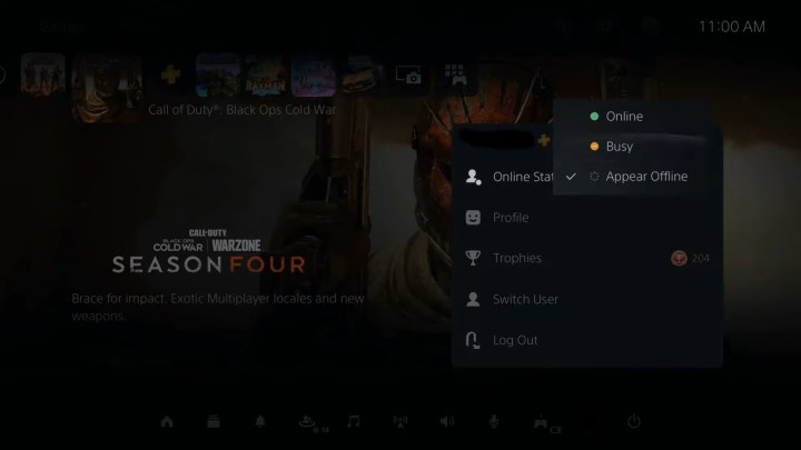 ضبط حالتك المتصلة بالإنترنت على PS5.