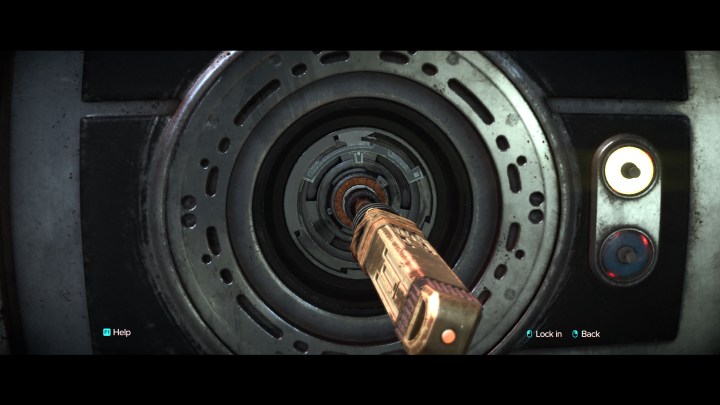 كاي تخترق الأقفال في فيلم Star Wars Outlaws.