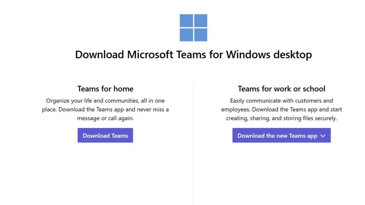 تنزيل Microsoft Teams لنظام التشغيل Windows.