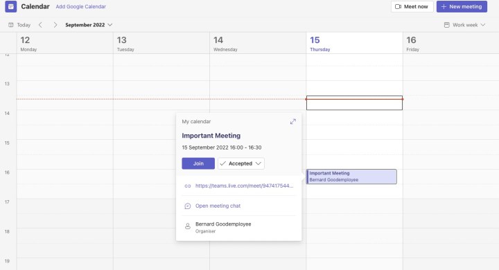 لقطة شاشة لـ Microsoft Teams.