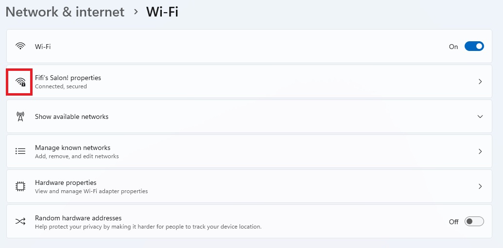 شبكة Wi-Fi لنظام Windows