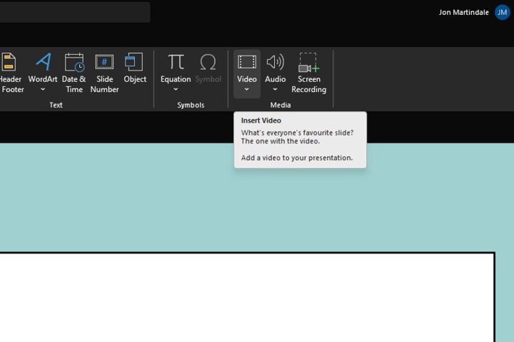 إضافة الفيديو إلى PowerPoint.