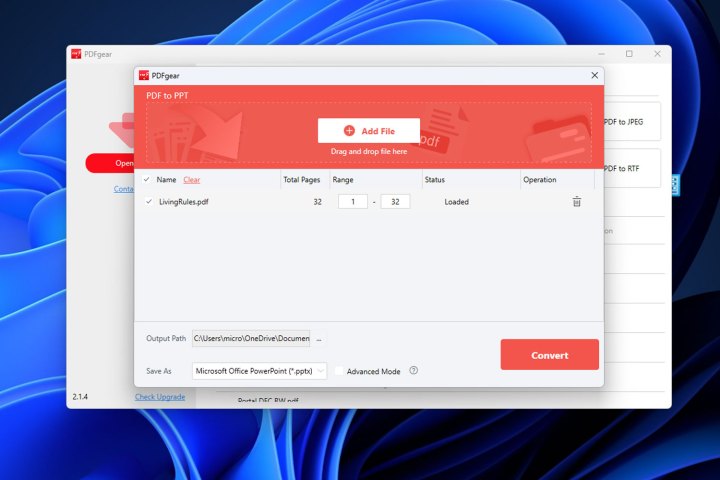تحويل PDF إلى Powerpoint.