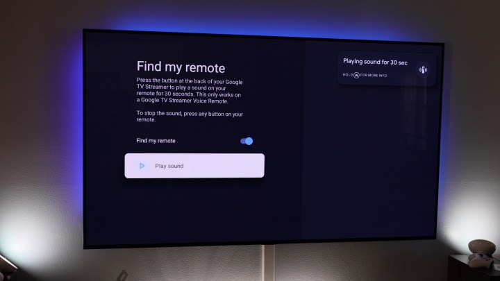 إعدادات جهاز التحكم عن بعد على Google TV Streamer.