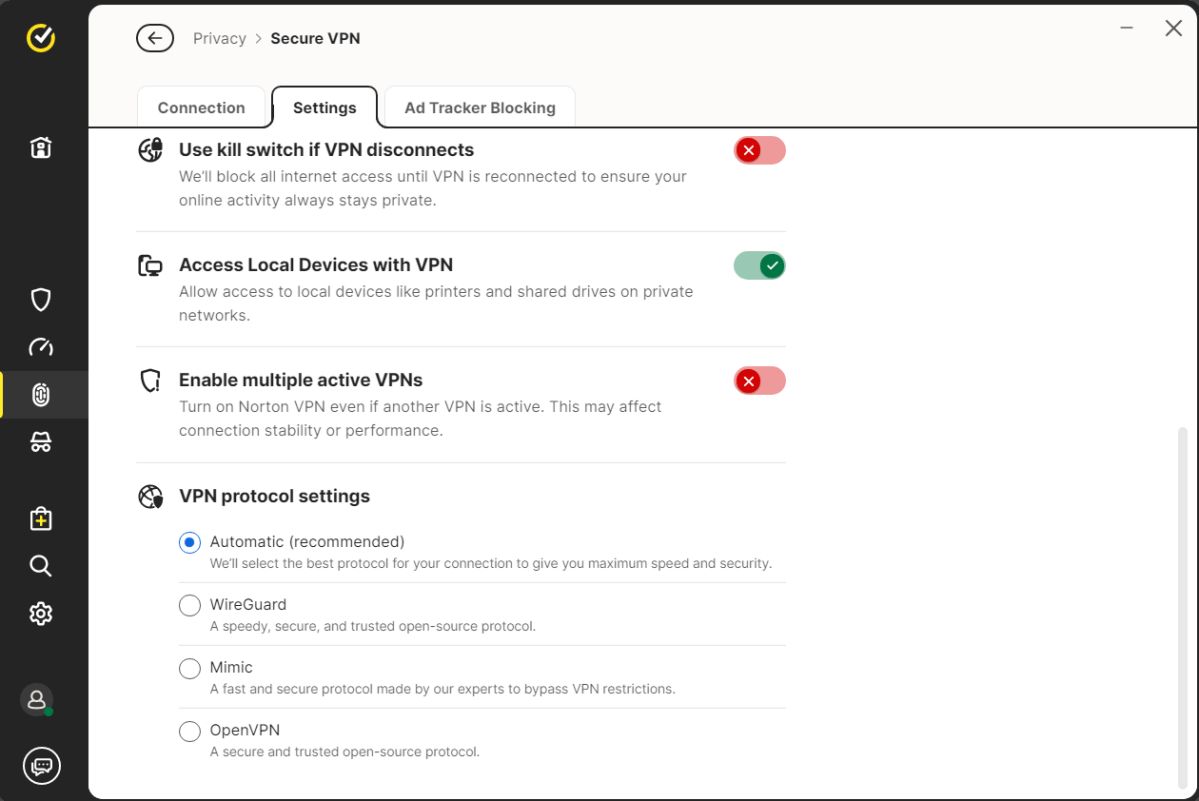 نورتون تأمين VPN