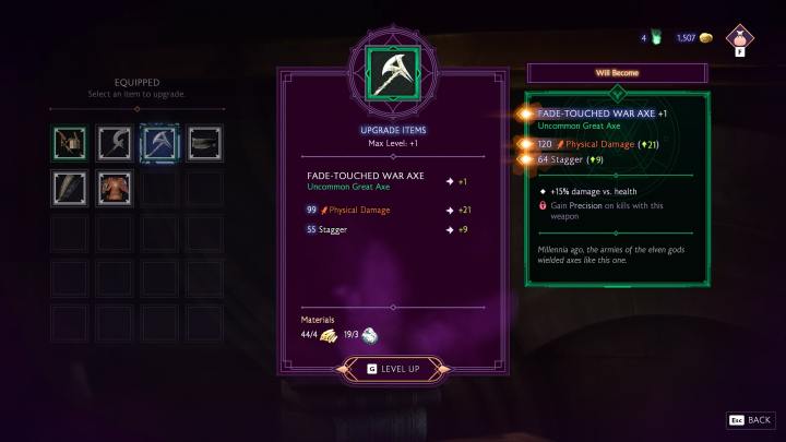 ترقية العتاد في Dragon Age: The Veilguard.