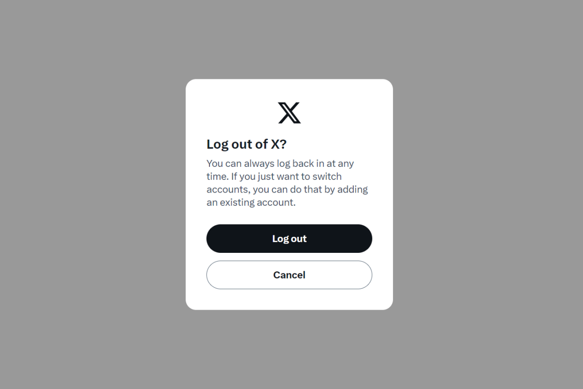 X Twitter لقطة شاشة لطريقة تسجيل الخروج